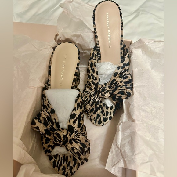 Loeffler Randall Penny Leopard Print Heels - Picture 1 of 4